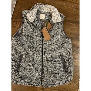 Thread & Supply Nordstroms teddy bear Sherpa Fleece Vest Zip Front Womens.